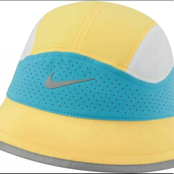 NWOT Nike Dri-Fit Perforated Running Bucket Hat Cap Yellow Unisex Size L/XL - Picture 6 of 7
